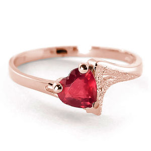 14K. SOLID GOLD RING WITH NATURAL RUBY (Rose Gold)